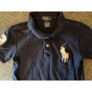 Ralph Lauren Polo Boys Big Pony Shirt Size 6 Navy Cotton Classic Heritage Preppy